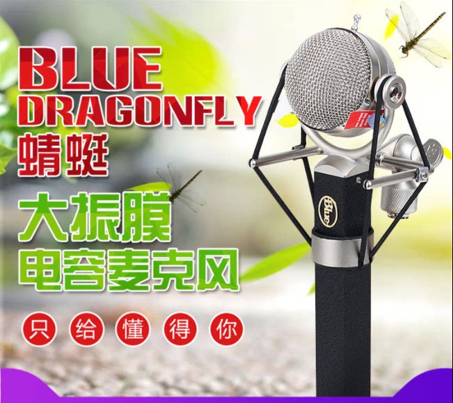 Blue Dragonfly dragonfly condenser microphone large diaphragm microphone mobile phone live recording sound card set