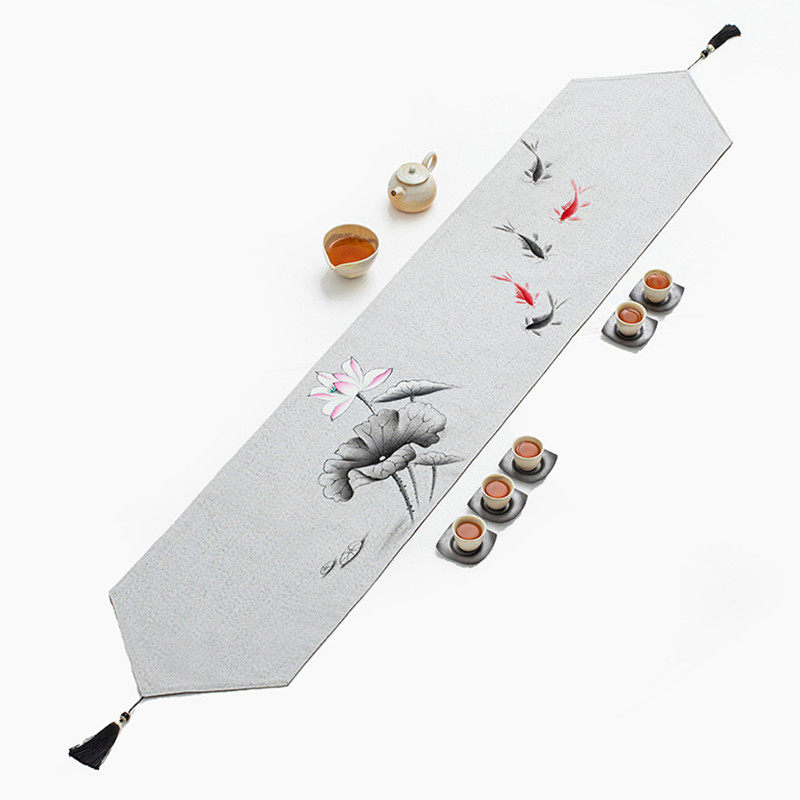 Tea table flag simple modern tea cloth tea banquet Chinese Zen tea flag tea table fabric tea table cloth Chinese wind cotton linen