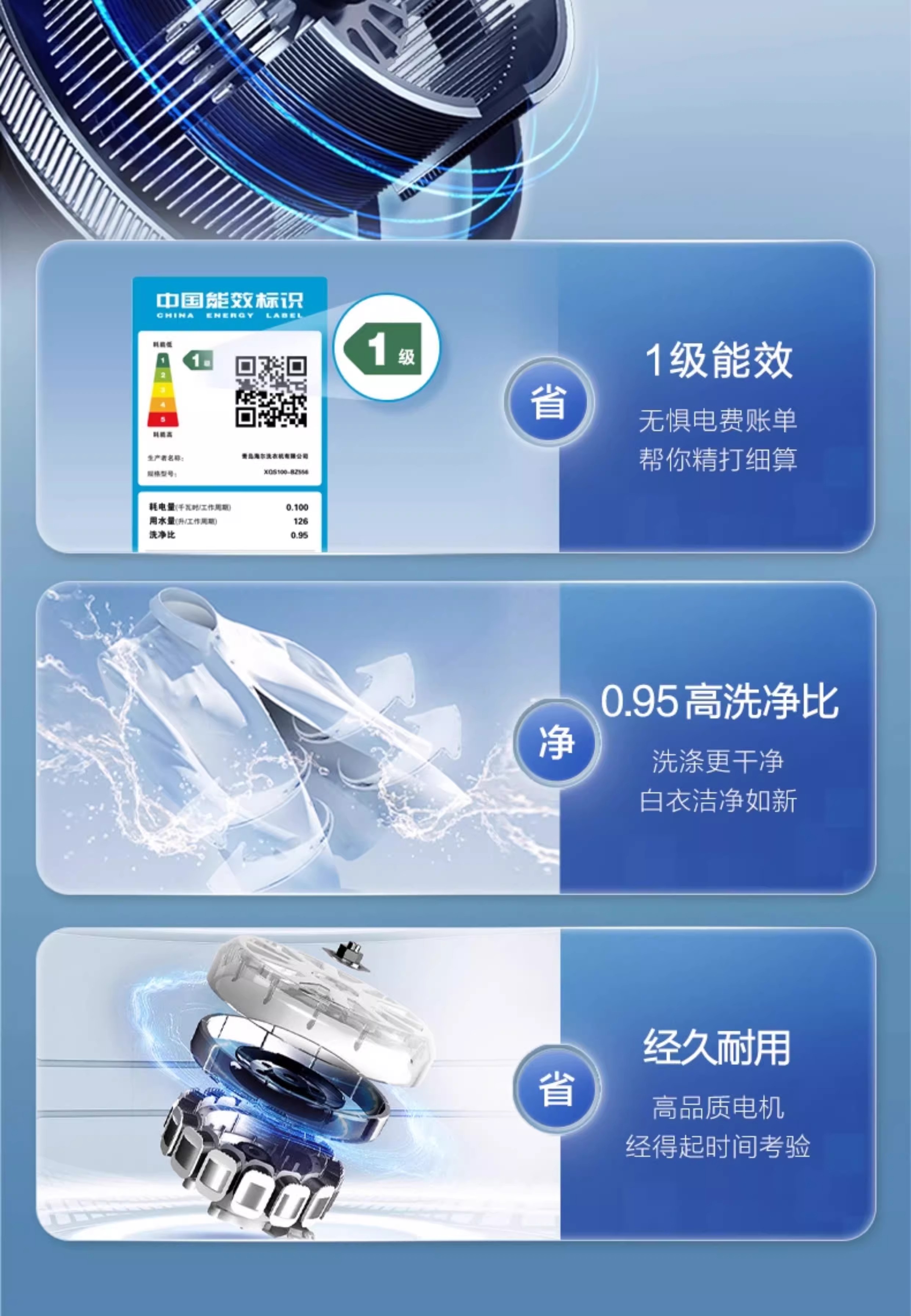 海尔洗衣机全自动波轮XQS100-BZ556