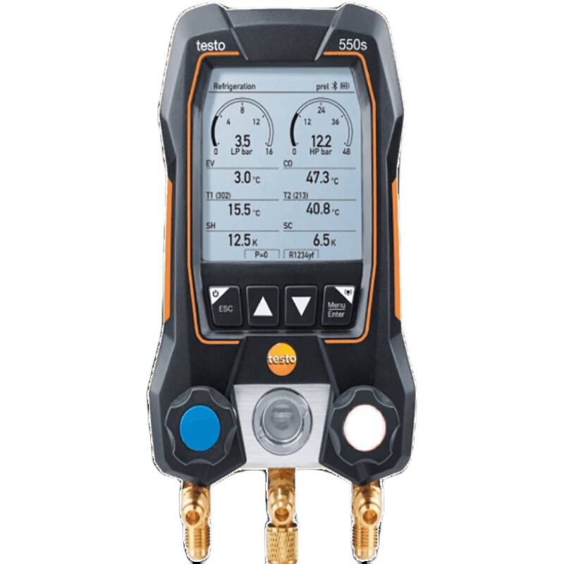 Testo Tip550S Smart Pewter Pressure Differential Pressure Two-Way Valve Set Super Large Display Pewter Bluetooth