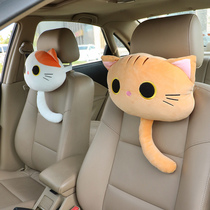 Cute black cat car headrest neck pillow cartoon car seat pillow a pair of girls all seasons