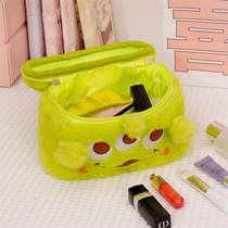 Ins cartoon cute three-eyed boy bag plush cosmetic bag large-capacity portable funny personality cosmetics storage