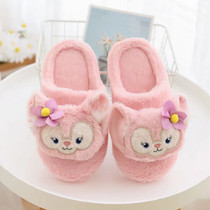 Cartoon cotton slippers female winter home cute little fox plush bag with slippers home indoor non-slip fur shoes