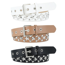 2024 new European and American ins style punk trendy womens pin buckle belt fashionable and versatile Korean style student belt
