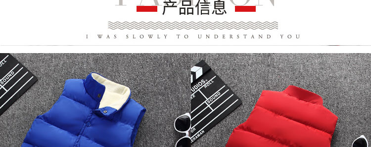 Áo len trẻ em cotton mùa đông cho bé cộng với áo nhung đứng cho bé lớn dày áo ấm cotton áo gile cotton mềm mại cho bé