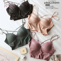 Giant comfortable sinmire beautiful back underwear silk sling bra soft waxy comfortable no trace no steel ring summer thin section