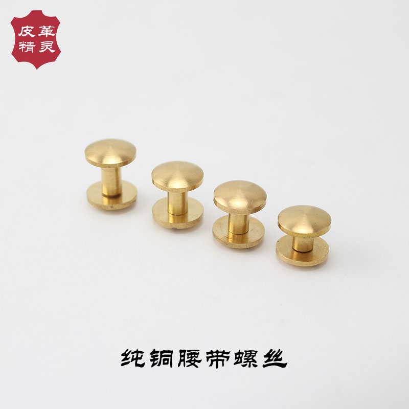 Pure Brass Strap Buckle Pure Brass Strap Screw Belt Screw Doctor Bag Screw Plane Wheel Nail 10mm Face