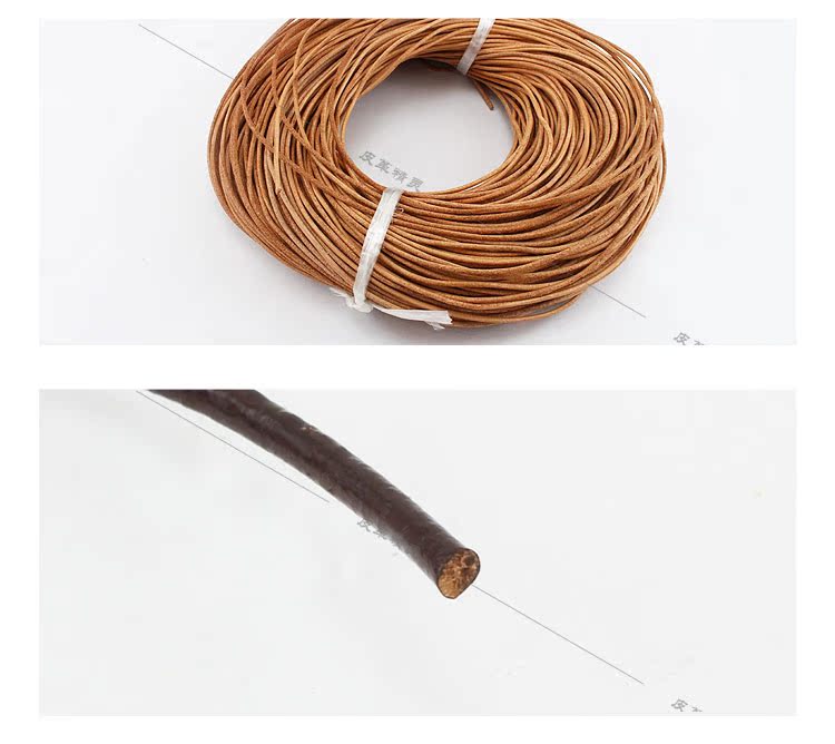 Vòng chân vòng tay da phụ kiện nghệ thuật đầu lớp 3.0mm dây da tròn DIY handmade trang sức chất liệu phụ kiện - Vòng chân vòng chân bạc tây tạng
