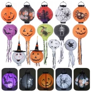 Trang trí Halloween Đạo cụ Đèn lồng Lễ hội ma Jack Đèn bí ngô Treo di động Đèn lồng giấy bí ngô - Sản phẩm Đảng / Magic / Hiệu suất