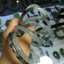 Natural Xiuyu thin strip bracelet Round ink bracelet Ice species ice permeable variety of bracelets Jade jade jade bracelet