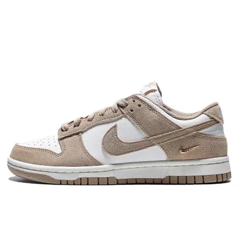 Nike Dunk White and Brown Women's Low-Top Casual Sports Sneakers Io4244-101