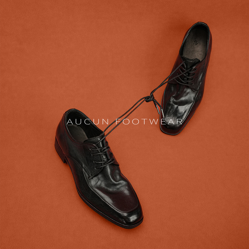 Aucun Footwear/ Square-Toe Genuine Leather Height-Increasing Black Leather Shoes Blake Handmade Horsehide Derby Shoes for Men Aucun Footwear/ Square-Toe Genuine Leather Height-Increasing Black Leather Shoes Blake Handmade Horsehide Derby Shoes for Men