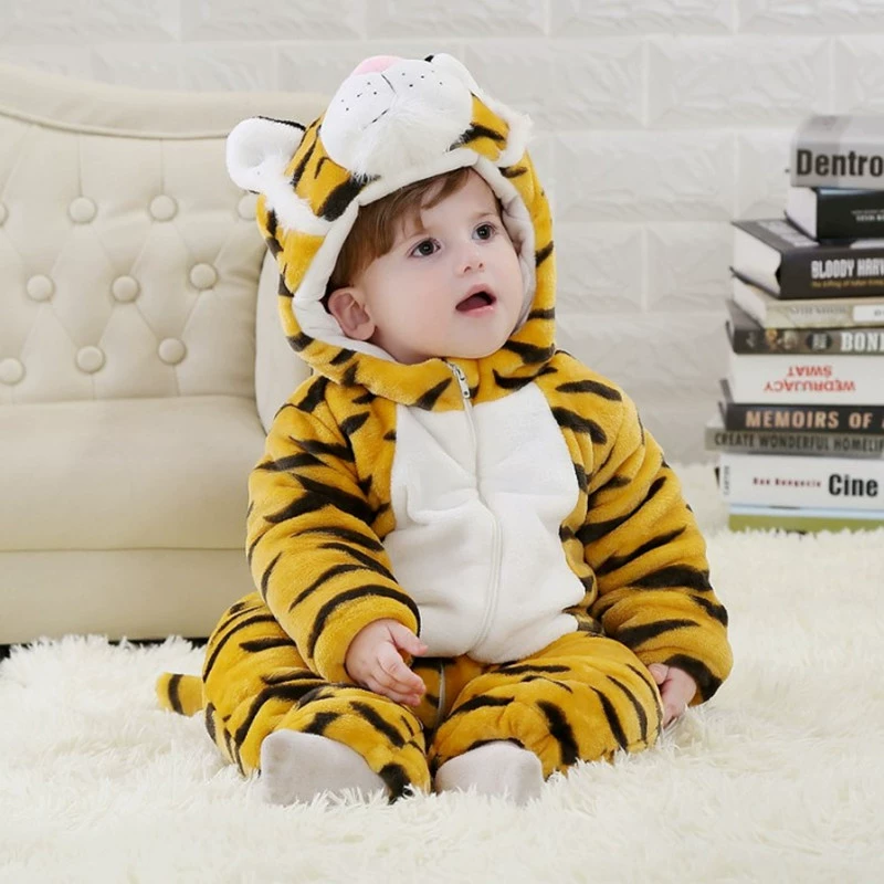 Tiger babyiesies nam và nữ quần áo trẻ em bò phù hợp với áo khoác cotton dày trẻ em mùa đông outwear