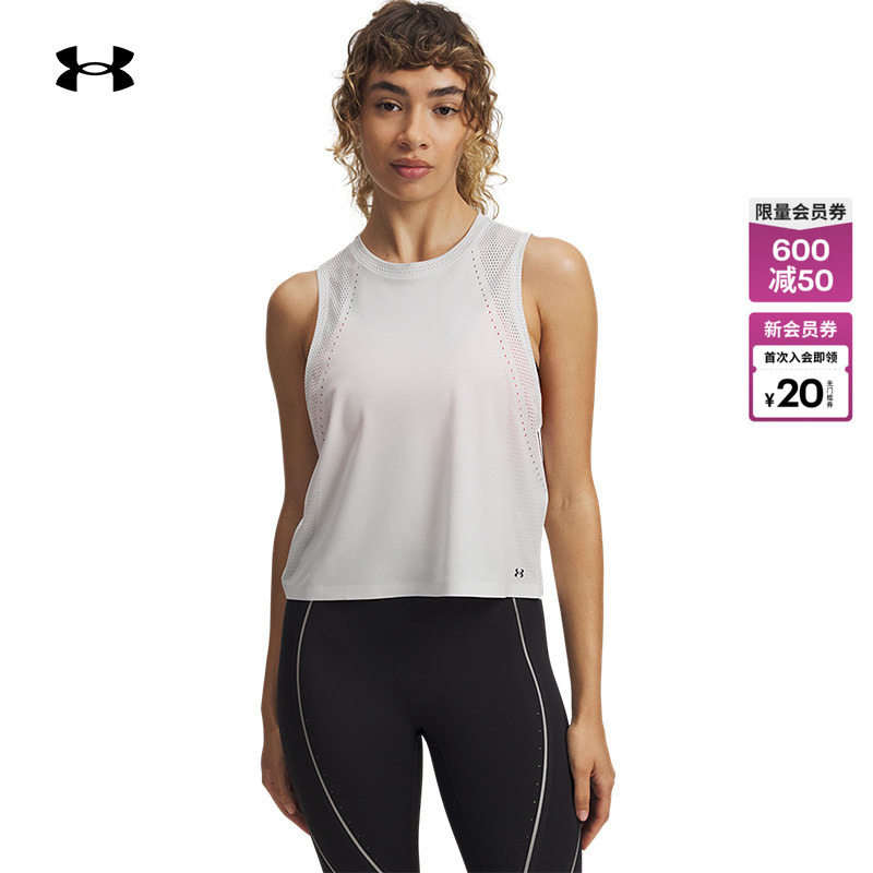 Under Armour Official Zhang Weili Same Style Ua Halo Vent Women's Training Fitness Sports Vest 6009069