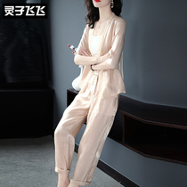 Summer new name Yuanyuan Light Cooked Breeze Fashion Casual Temperament Professional Suit Suit Western Suit Pants Two Sets Women