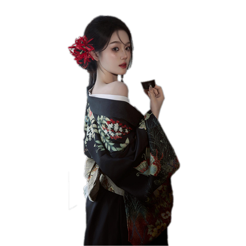 Japanese black bathrobe, set, wide color palette