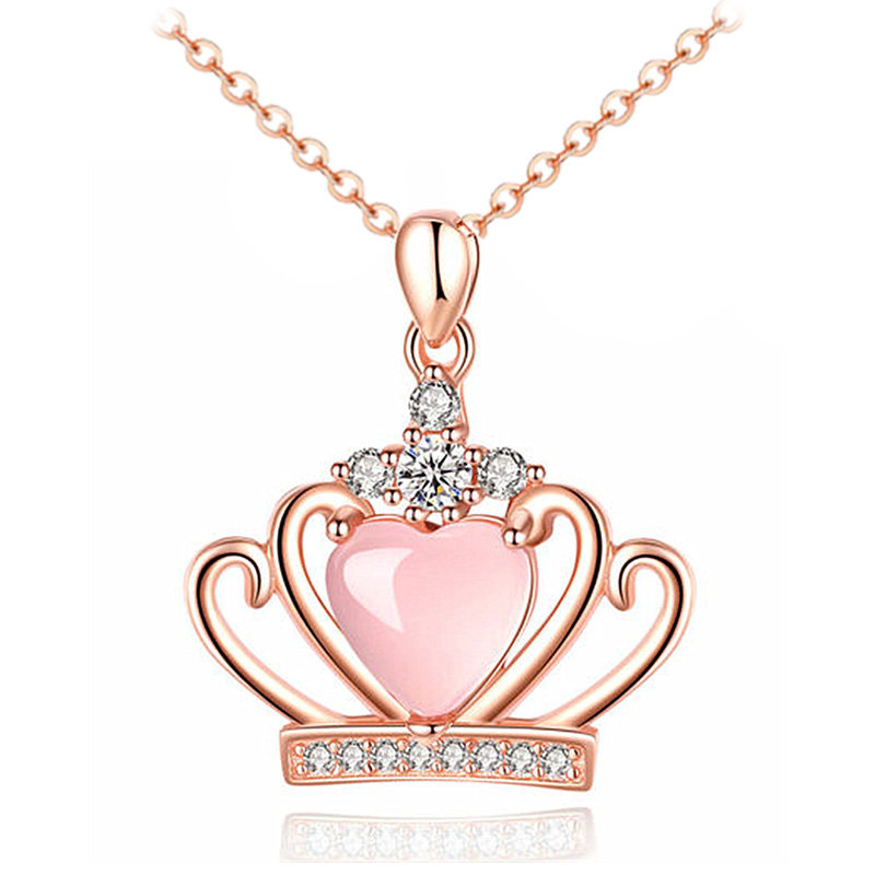 Children's necklace girl silver crystal diamond pendant little girl princess toy baby jewelry