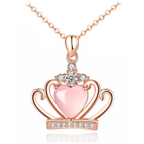 Childrens Necklace Girls Silver Crystal Diamond Pendant Little Girl Princess Toy Kids Gemstone Jewelry Baby Jewelry