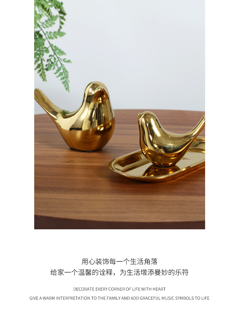 Light key-2 luxury furnishing articles Nordic creative ceramic bird example room sitting room wine ark of tea table soft outfit household adornment collocation