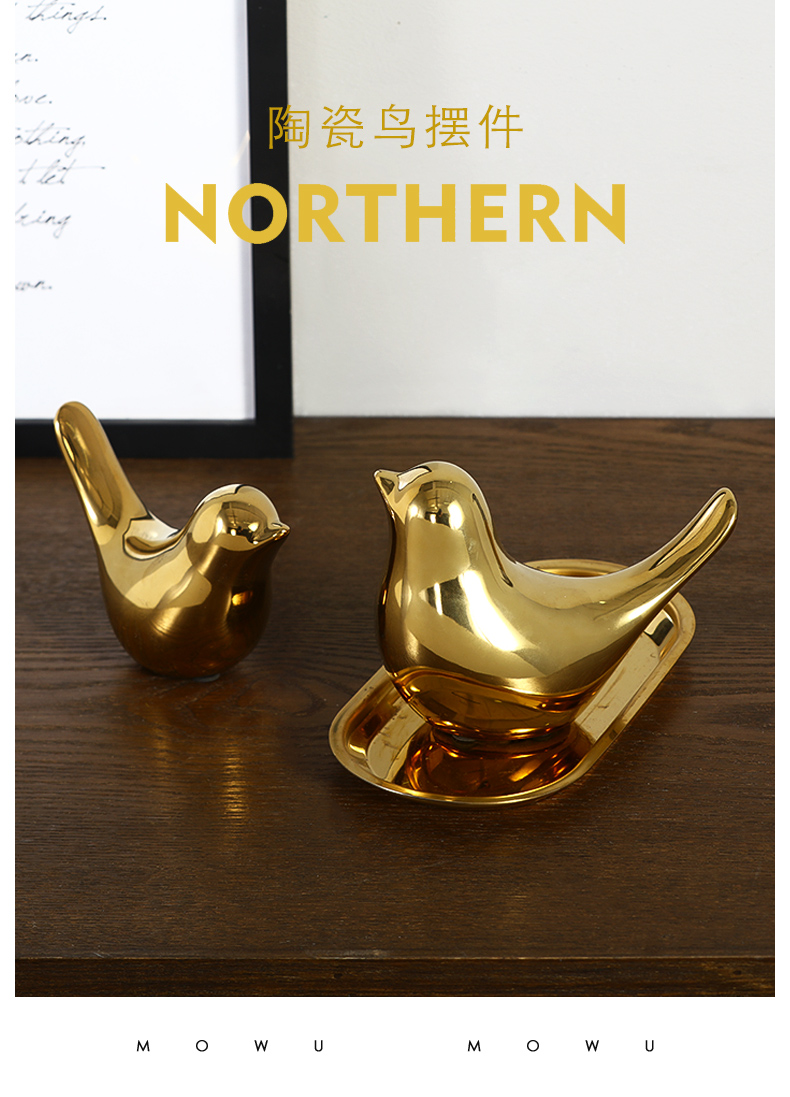 Light key-2 luxury furnishing articles Nordic creative ceramic bird example room sitting room wine ark of tea table soft outfit household adornment collocation