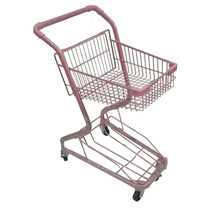 With wheel double decker pink cart Non-child shopping cart supermarket shopping mall net redtruck trolley trolley