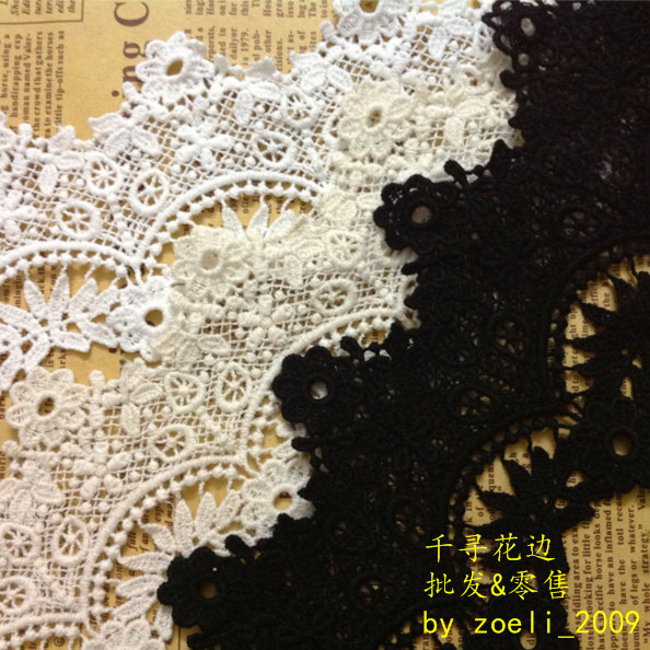 1023676 High-quality Taiwanese diy handmade clothing accessories cuff accessories pure cotton water-soluble embroidery lace 7 5cm