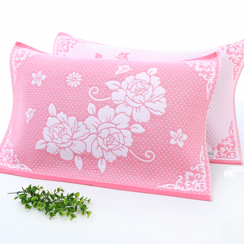 Khăn gối đôi bông gạc 3 lớp Khăn gối cao cấp vài bông cotton Châu Âu dành cho người lớn khăn bông gối