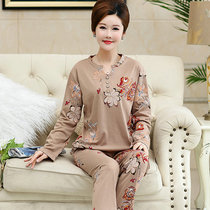 Middle Aged Pyjamas Woman Spring Autumn Season Pure Cotton Long Sleeve Head Big Code Loose Mother-in-law Grandmothers Home Suit Seniors Suit