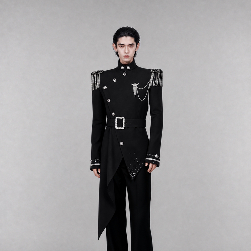 Fredomzone【Eternal Night Seal】Wide-Shouldered, Narrow-Waisted Suit with a Stylish Design, Slim-Fitting Waist, Performance Costume for Men