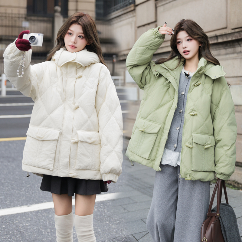 Plus-Size down Jacket for Women, Fat Mm, 100kg Extra-Large Mid-Length Retro Toggle Button Maternity Coat for Late Pregnancy