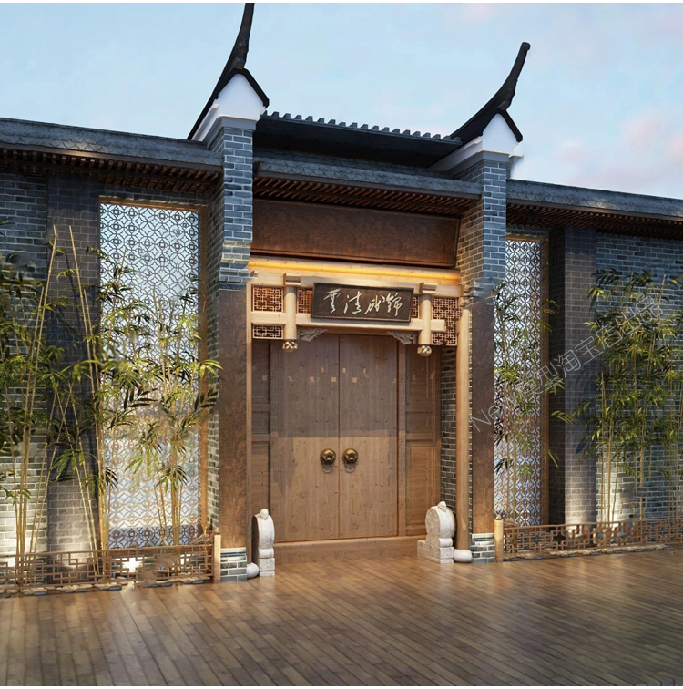 图片[30]-中式现代别墅工厂学校住宅小区入口大门单元入户门3D模型库3dmax-cg男孩