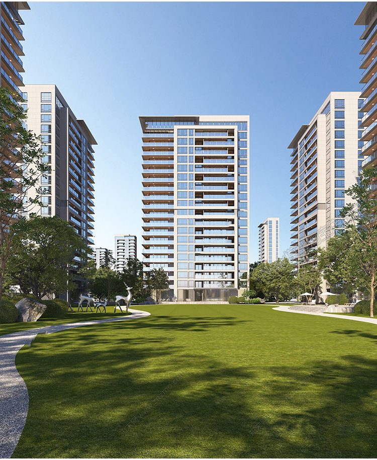 图片[30]-小区高层住宅楼花园室外建筑景观外观鸟瞰公寓日景3D模型库3dmax-cg男孩