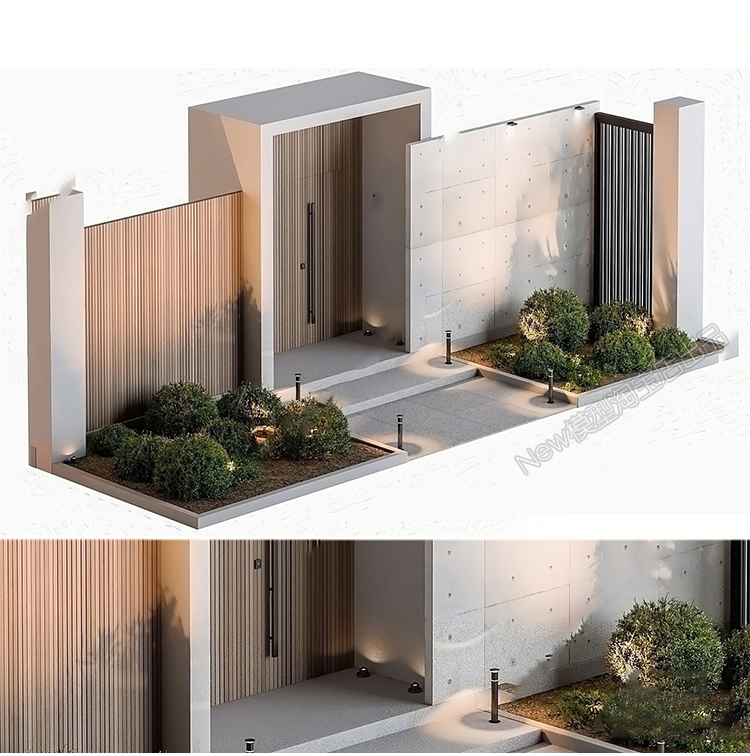 图片[3]-新中式大门别墅居家庭院门院落庭院门头门面入口3D模型库3dmax-cg男孩