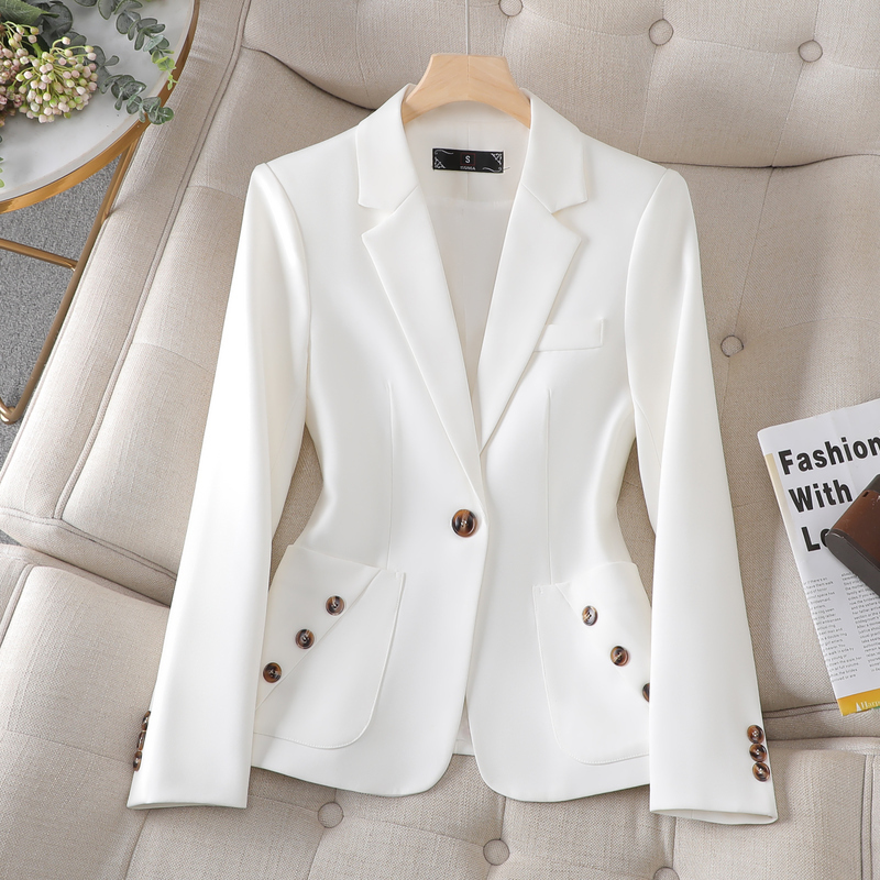 White Blazer for Women, Spring and Autumn 2026 New Style, High-End, Petite, Casual, Elegant Suit Jacket