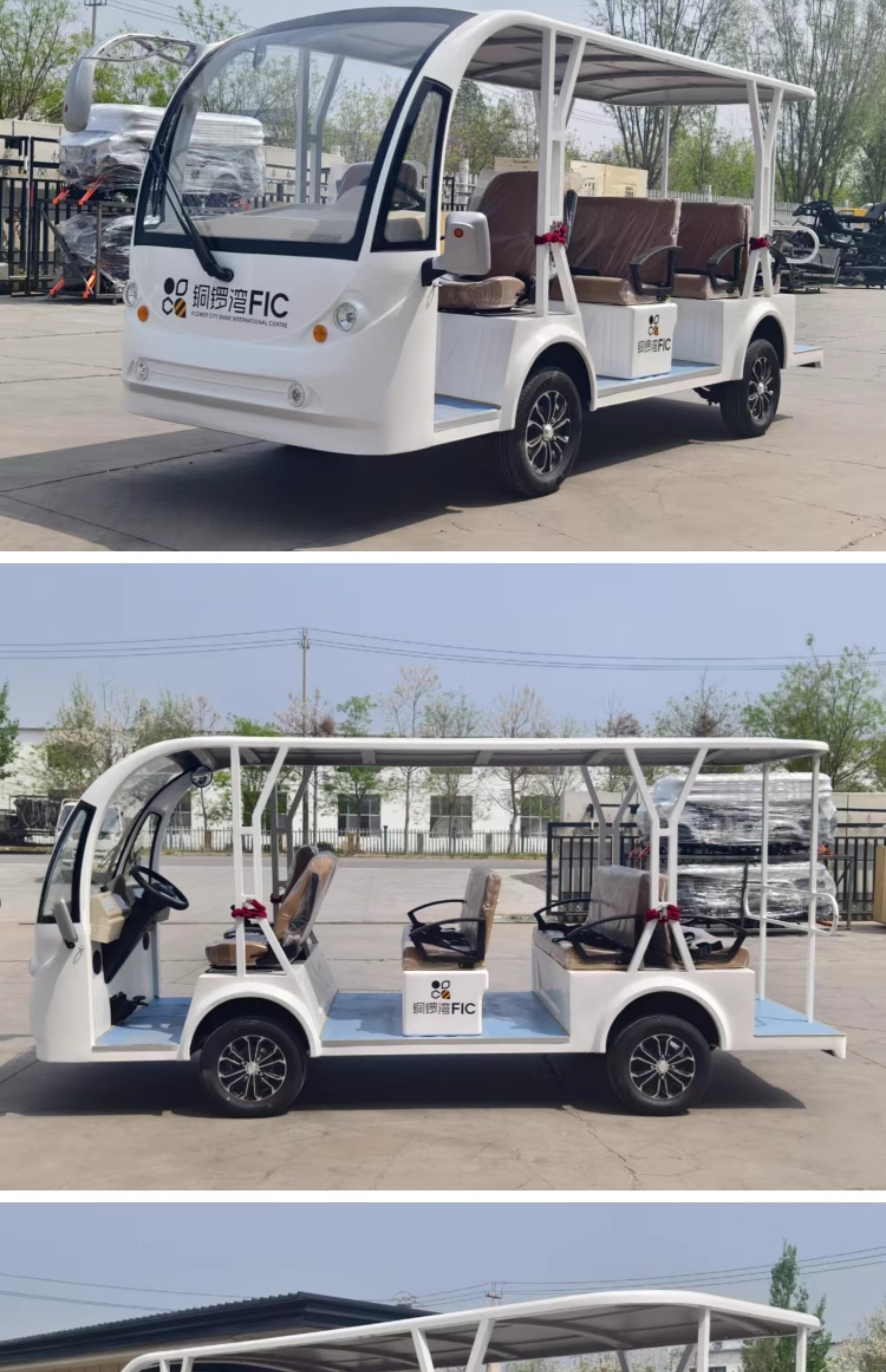 8-17 Seat Electric Four-Wheel Tourist Sightseeing Vehicle for Scenic Spots, Used for Viewing Properties at Real Estate Offices and as a Shuttle Bus