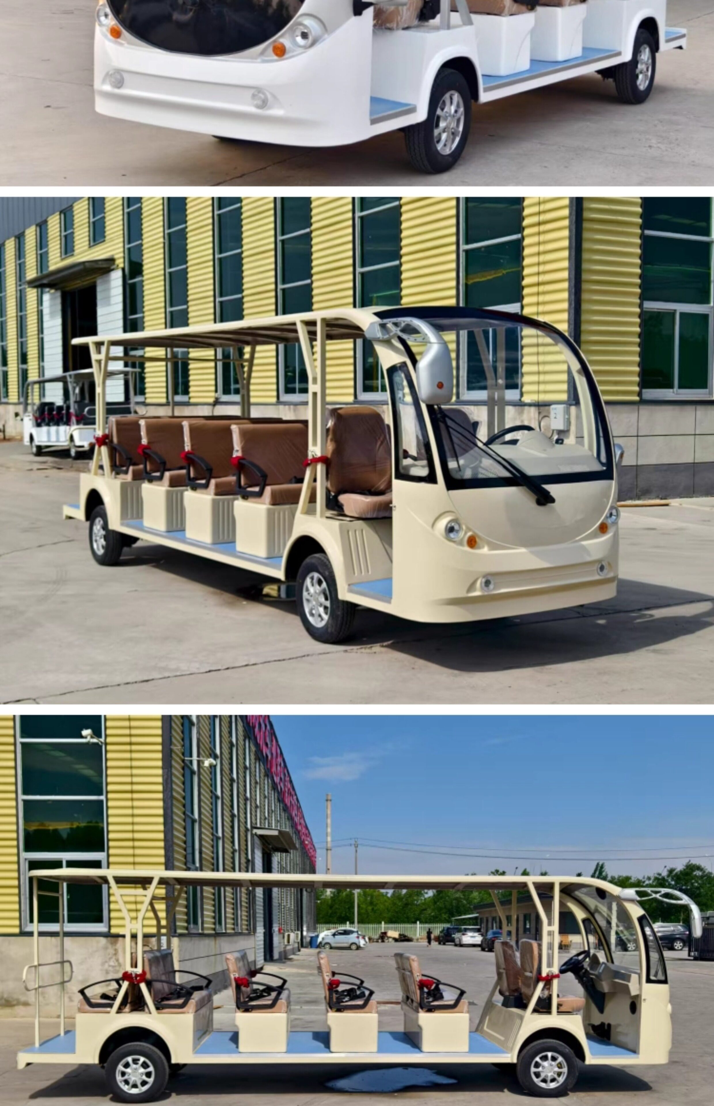8-17 Seat Electric Four-Wheel Tourist Sightseeing Vehicle for Scenic Spots, Used for Viewing Properties at Real Estate Offices and as a Shuttle Bus