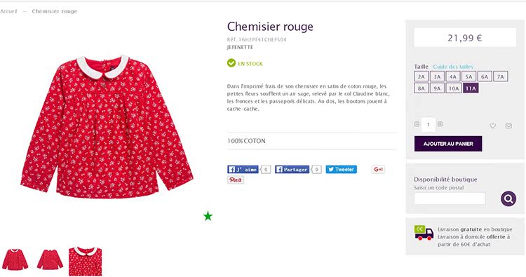 Chemise fille à manche longue - Ref 2084526 Image 7