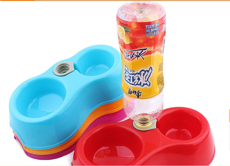 Bát thức ăn cho chó và mèo bát đôi bát nước uống cung cấp kép sử dụng tự động Teddy hộp ăn trưa phổ quát chó bát mèo bát mèo cắn bát - Hộp cơm điện sưởi ấm hộp com giữ nhiệt elmich