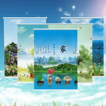 Simple finished curtain hand-drawn roller blind bedroom balcony living room bathroom kitchen non-perforated lifting New