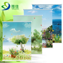 Roller blinds curtain Bathroom Kitchen bedroom bathroom shielding waterproof hand pull shading lift non-punching
