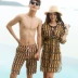 Cặp đôi áo tắm retro phù hợp với bikini ba mảnh áo tắm nữ bảo thủ che bụng bãi biển cặp đôi những người yêu thích đồ bơi