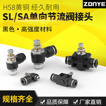 Black trachea joint speed regulating pneumatic one-way pipeline cylinder throttle valve SA SL4-M5 6-01 8-02 03