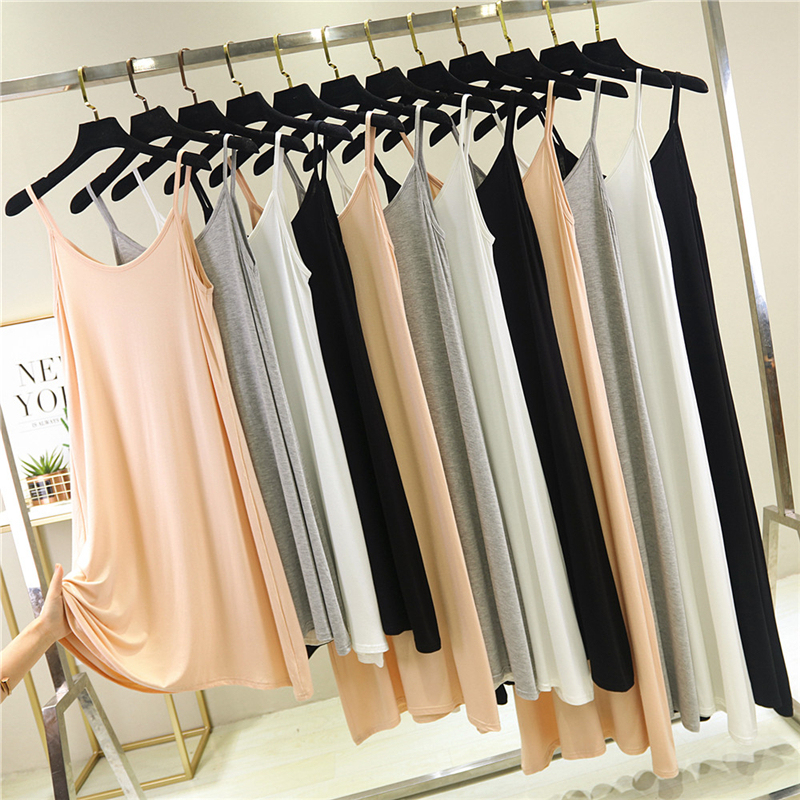 Summer New Style Dress for Women, Modal Inner Slip Dress, Base Slip Dress, Mid-Length Loose A-Line Long Dress, Thin
