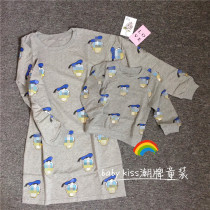 Childrens sweater baby coat parent-child Clothing Spring and Autumn Q4 mother jumpsuit girl boy clothes mother and child dress