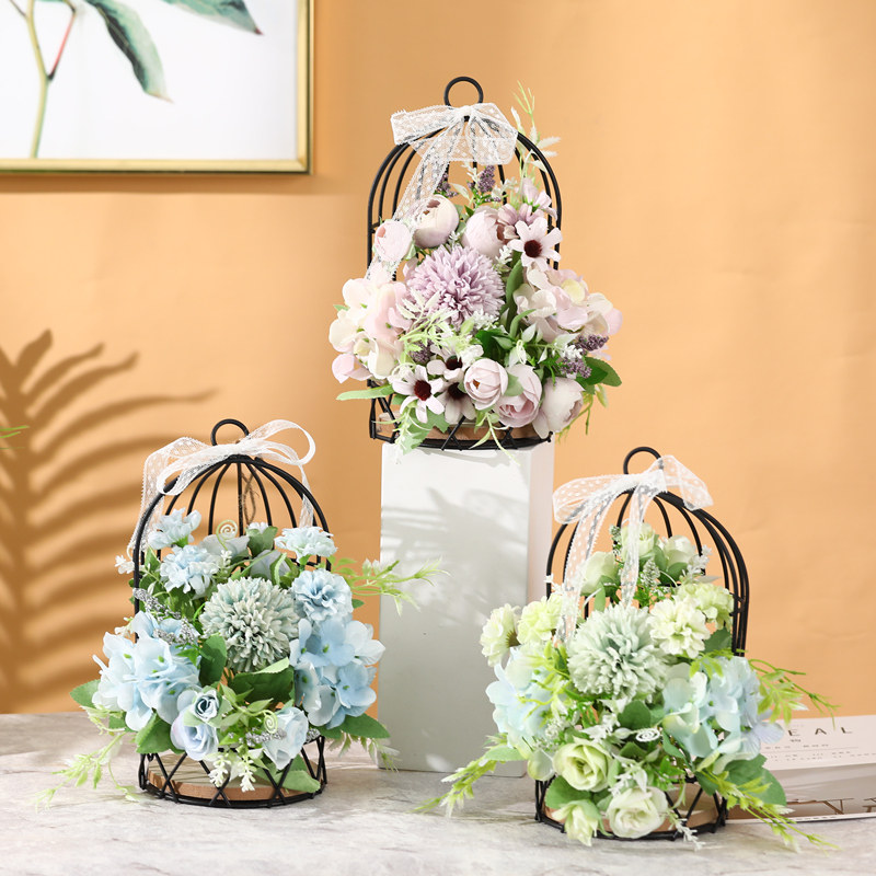 Simulation bouquet Nordic hand-held simulation bouquet ornaments fake flower living room bedroom dining table floral set small fresh