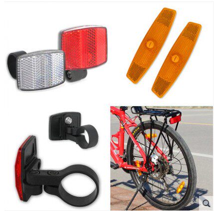 Bike front reflector mountain bike rear warning plate night shelf reflector night ride spoke light reflective tail light