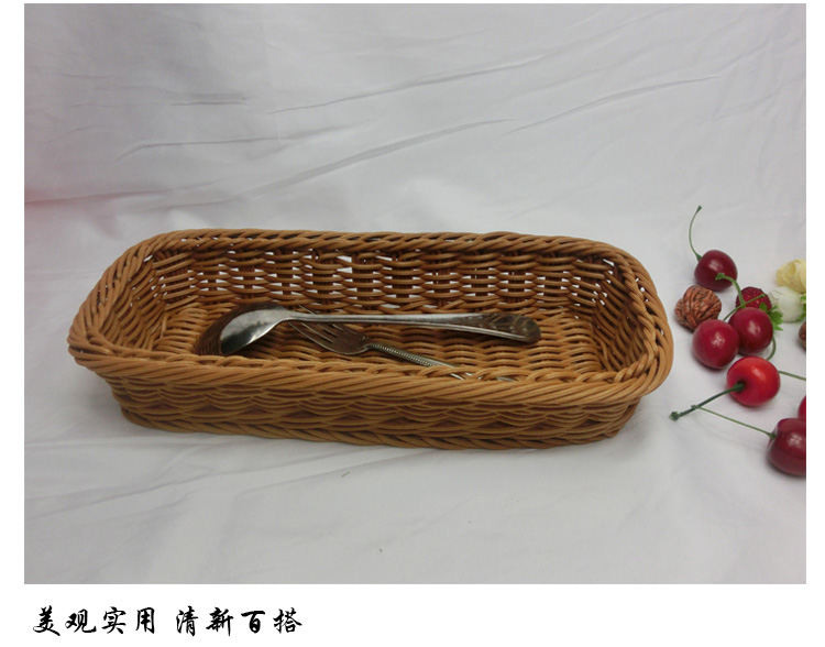 Bán chạy nhất mây đan hình chữ nhật đũa giỏ ăn trưa hộp dao kéo giỏ dao kéo giỏ cống bếp dao và hộp ngã ba muỗng ăn cơm