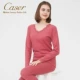 Caesar caser nhiệt đồ lót phụ nữ phù hợp với modal cotton ren v-cổ áo len áo mùa thu quần dài