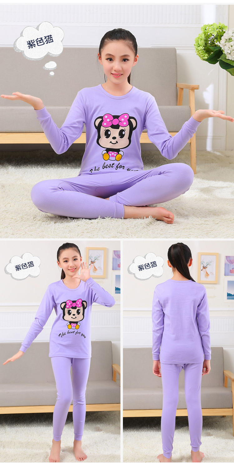 Bộ đồ lót tuổi teen cotton mỏng cổ thấp Cậu bé trai lớn bé gái quần áo mùa thu lớn màu đỏ năm sinh quần lót trẻ em