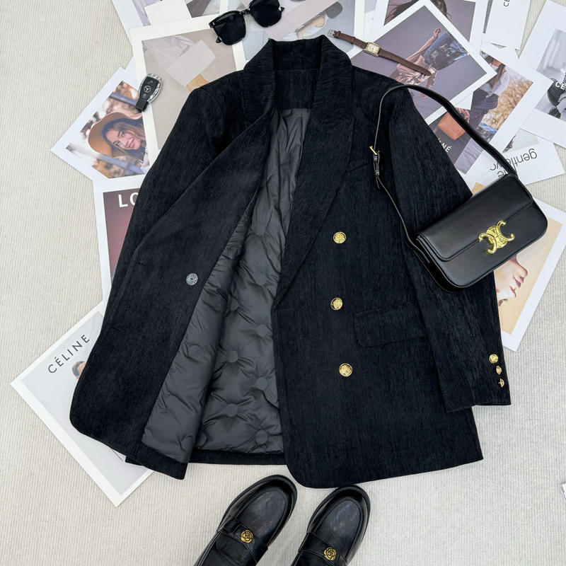 2026 Winter New Velvet Suit Jacket for Women with Duck down Lining, Small Size down Coat for Women 2026 Winter New Velvet Suit Jacket for Women with Duck down Lining, Small Size down Coat for Women